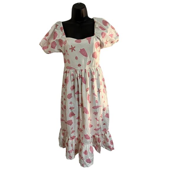 Monica & Andy Lounge Organic Cotton Seashell Dress Small Or Medium EUC - Picture 1 of 6